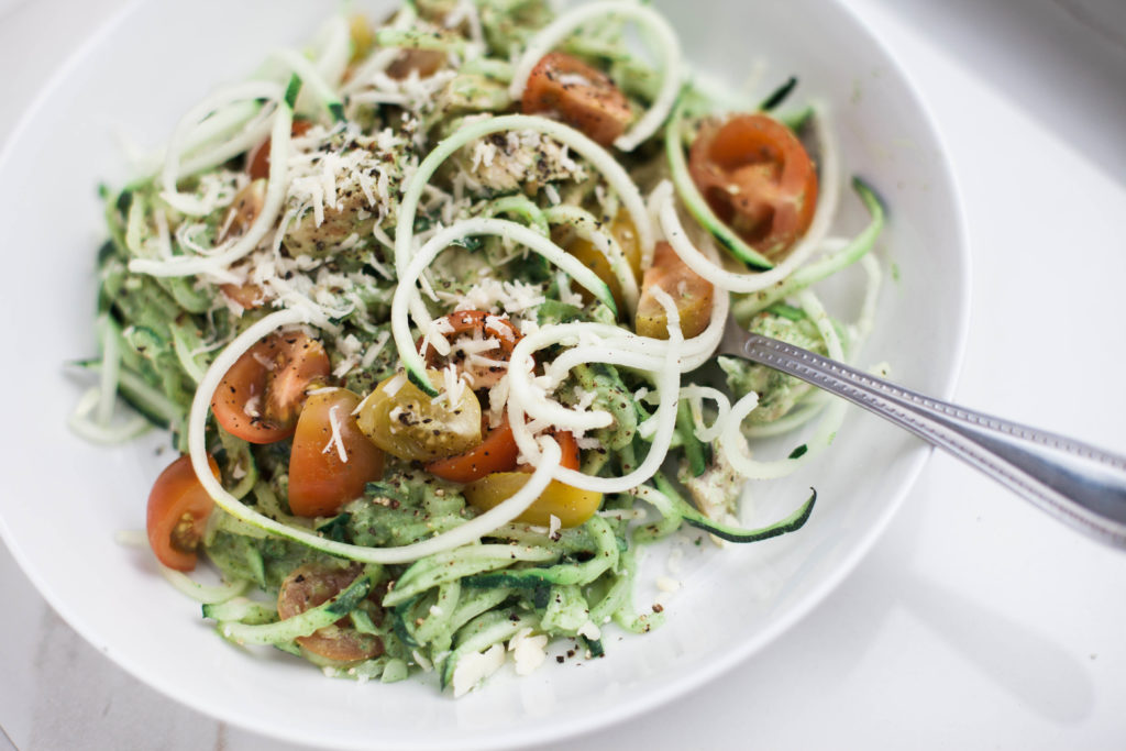 Zoodles w/ Lemon Avocado Pesto